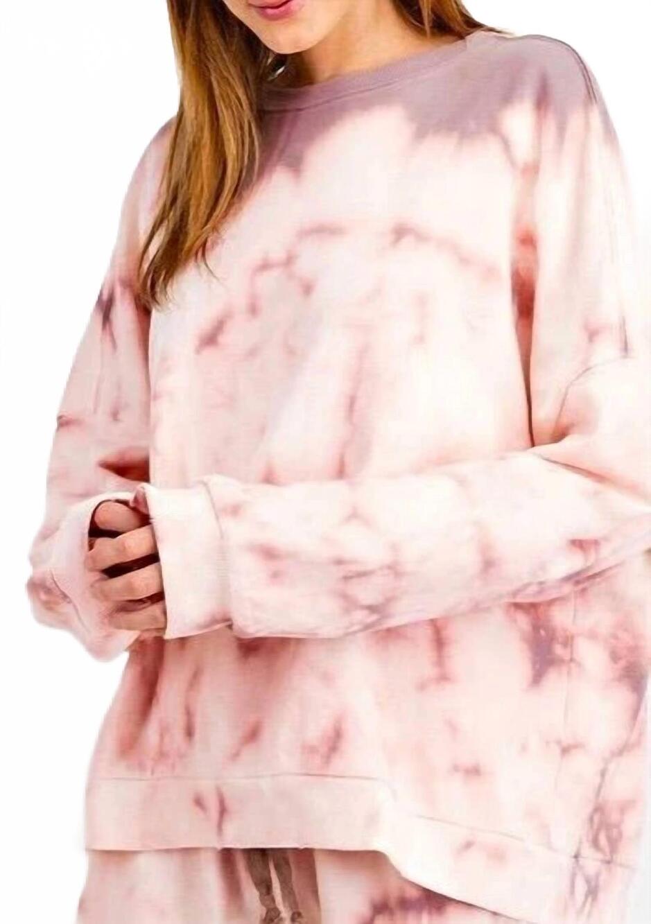 NEW EASEL oversized tie dye sweatshirt in mauve and purple